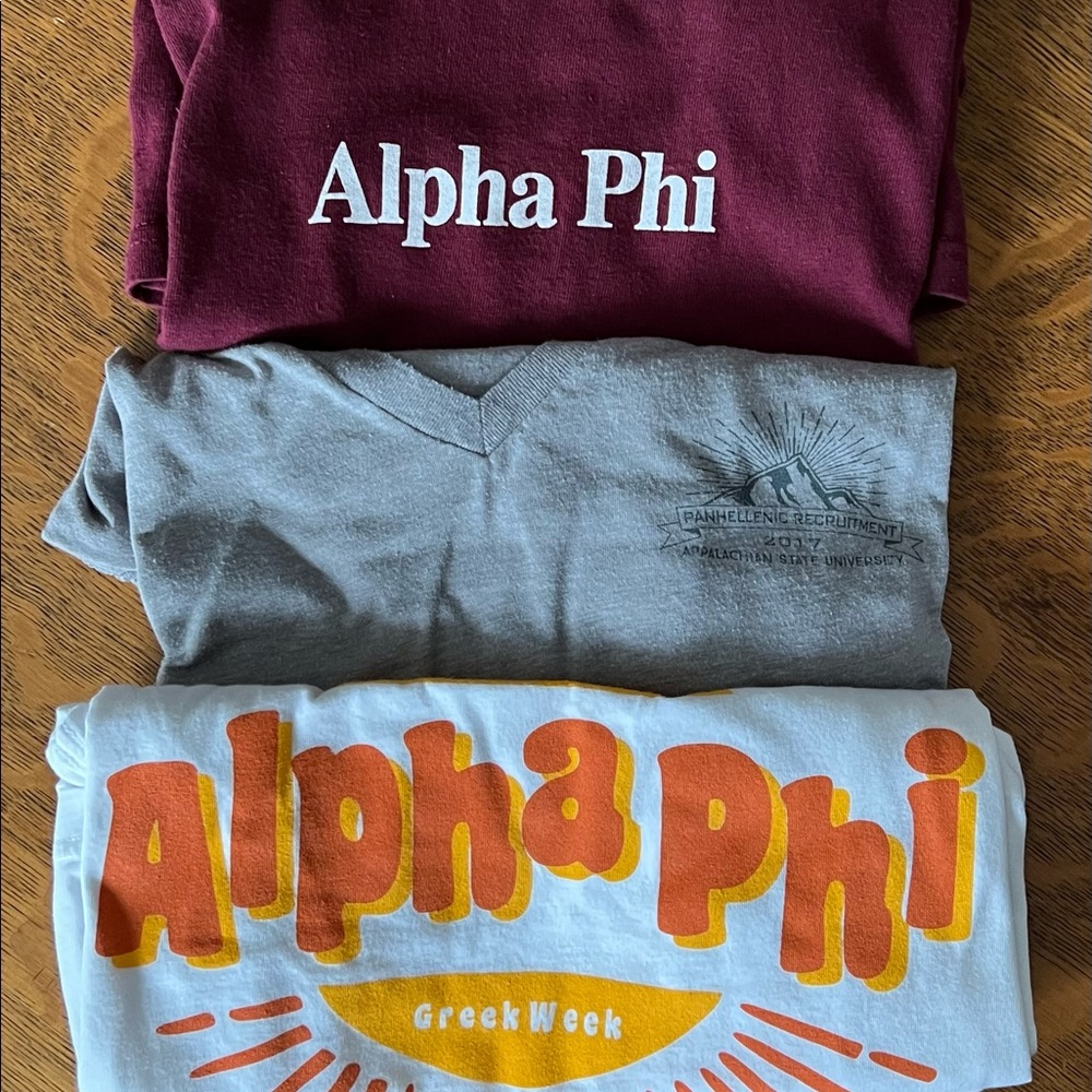 Bundle of 3 ALPHA PHI Tees